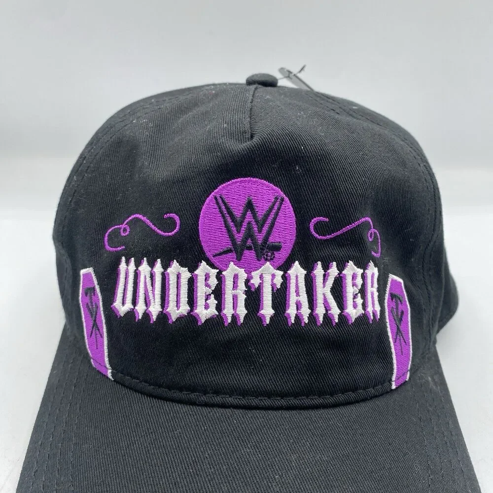 WWE Undertaker Hat Snapback Adult OSFA Black Purple Twill WWF Wrestling NWT